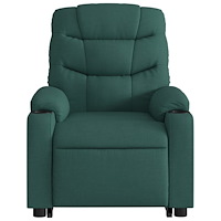 vidaXL Massagefåtölj med uppresningshjälp mörkgrön tyg