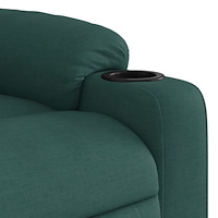 vidaXL Massagefåtölj med uppresningshjälp mörkgrön tyg