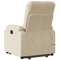 vidaXL Massagefåtölj med uppresningshjälp gräddvit mikrofibertyg