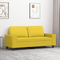vidaXL 2-sitssoffa ljusggul 140 cm tyg