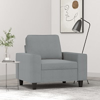vidaXL Fåtölj ljusgrå 60 cm tyg
