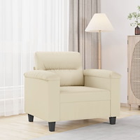 vidaXL Fåtölj Gräddvit 60 cm konstläder