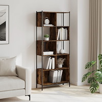 vidaXL Bokhylla rökfärgad ek 72x28x172 cm konstruerat trä