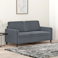vidaXL Soffa 2-sits mörkgrå 140 cm sammet