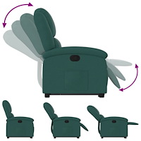 vidaXL Reclinerfåtölj med uppresningshjälp mörkgrön tyg