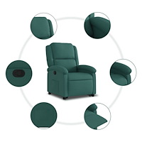vidaXL Reclinerfåtölj med uppresningshjälp mörkgrön tyg