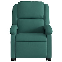 vidaXL Reclinerfåtölj med uppresningshjälp mörkgrön tyg