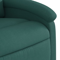 vidaXL Reclinerfåtölj med uppresningshjälp mörkgrön tyg