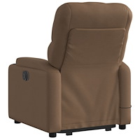 vidaXL Elektrisk massagefåtölj med uppresningshjälp brun tyg