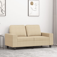vidaXL 2-sitssoffa gräddvit 120 cm tyg