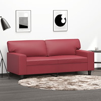 vidaXL 2-sitssoffa vinröd 140 cm fuskläder