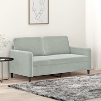 vidaXL 2-sitssoffa ljusgrå 140 cm sammet