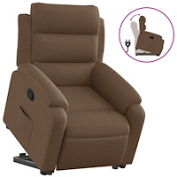 vidaXL Reclinerfåtölj med uppresningshjälp brun tyg