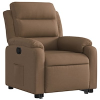 vidaXL Reclinerfåtölj med uppresningshjälp brun tyg