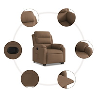 vidaXL Reclinerfåtölj med uppresningshjälp brun tyg