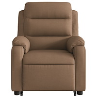 vidaXL Reclinerfåtölj med uppresningshjälp brun tyg