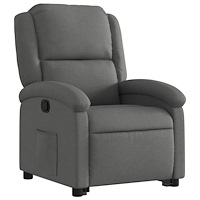 vidaXL Reclinerfåtölj med uppresningshjälp mörkgrå tyg