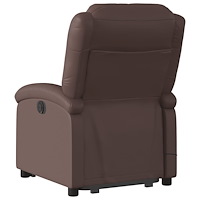 vidaXL Massagefåtölj med uppresningshjälp brun konstläder