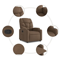 vidaXL Reclinerfåtölj med uppresningshjälp brun tyg