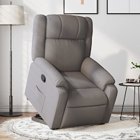 vidaXL Reclinerfåtölj med uppresningshjälp taupe tyg