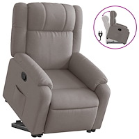 vidaXL Reclinerfåtölj med uppresningshjälp taupe tyg