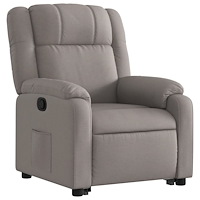vidaXL Reclinerfåtölj med uppresningshjälp taupe tyg
