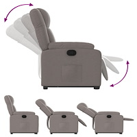vidaXL Reclinerfåtölj med uppresningshjälp taupe tyg