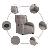 vidaXL Reclinerfåtölj med uppresningshjälp taupe tyg