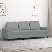vidaXL 3-sitssoffa ljusgrå 180 cm tyg
