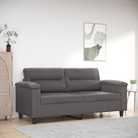 vidaXL 2-sitssoffa grå 140 cm konstläder