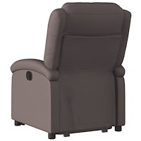 vidaXL Reclinerfåtölj med uppresningshjälp mörkbrun äkta läder