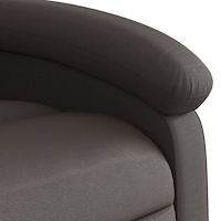 vidaXL Reclinerfåtölj med uppresningshjälp mörkbrun äkta läder