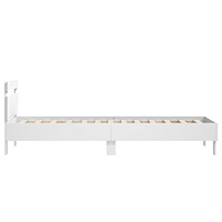 vidaXL Sängram med huvudgavel vit 90x200 cm konstruerat trä