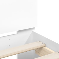 vidaXL Sängram med huvudgavel vit 90x200 cm konstruerat trä