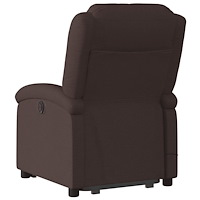 vidaXL Elektrisk massagefåtölj med uppresningshjälp mörkbrun tyg