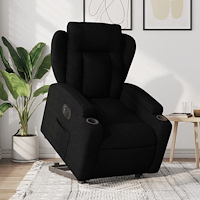 vidaXL Elektrisk reclinerfåtölj med uppresningshjälp svart tyg