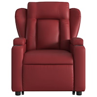 vidaXL Massagefåtölj med uppresningshjälp vinröd konstläder
