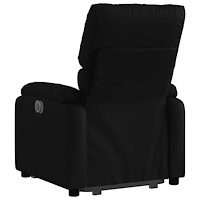 vidaXL Reclinerfåtölj med uppresningshjälp svart konstläder