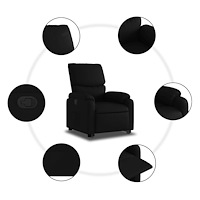 vidaXL Reclinerfåtölj med uppresningshjälp svart konstläder