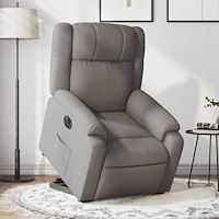 vidaXL Elektrisk reclinerfåtölj med uppresningshjälp taupe tyg
