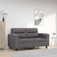 vidaXL 2-sitssoffa Grå 120 cm konstläder