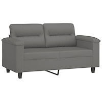 vidaXL 2-sitssoffa mörkgrå 120 cm mikrofibertyg