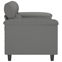 vidaXL 2-sitssoffa mörkgrå 120 cm mikrofibertyg