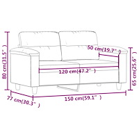 vidaXL 2-sitssoffa mörkgrå 120 cm mikrofibertyg