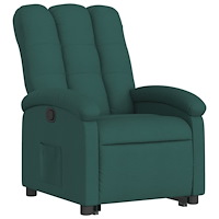 vidaXL Reclinerfåtölj med uppresningshjälp mörkgrön tyg