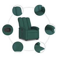 vidaXL Reclinerfåtölj med uppresningshjälp mörkgrön tyg