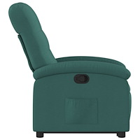 vidaXL Reclinerfåtölj med uppresningshjälp mörkgrön tyg