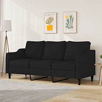 vidaXL 3-sitssoffa svart 180 cm tyg