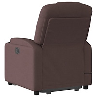 vidaXL Massagefåtölj med uppresningshjälp mörkbrun tyg