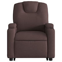 vidaXL Massagefåtölj med uppresningshjälp mörkbrun tyg